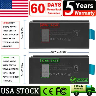 4XKN5 X8VWF Battery For Dell Latitude 5404 7404 5414 7414 Rugged Extreme CJ2K1  • $27.59