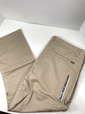 Volcom Frickin Modern Pants Men 40X30 Khaki Beige Straight Chino Stretch NWT • $29.96