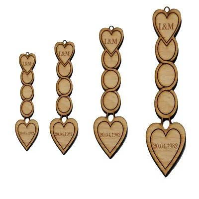 £1.99 • Buy Personalised Wooden Love Spoons Heart Circle Vintage Wedding ChristmasDecoration