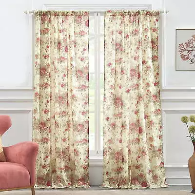 Global Trends Antique Rose Curtain Panel Set Of 2US • $32.99