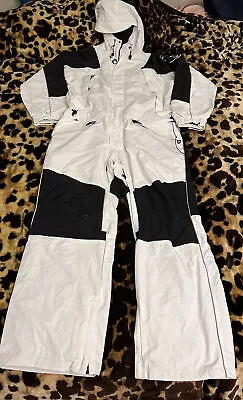 $99 • Buy Women's Snowboard Suit Large Gsou Snow One-Piece White/Black Ski $399