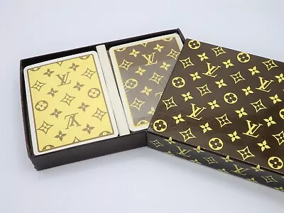 LOUIS VUITTON Vintage Playing Cards Trump 2 Decks Original Box Monogram Rare JPN • $174.98