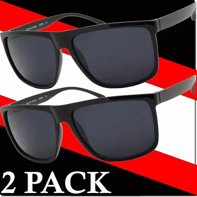 Sunglasses Mens Super Dark OG Biker Style All Black 2 Pack Sport Gangster Style  • $9.95