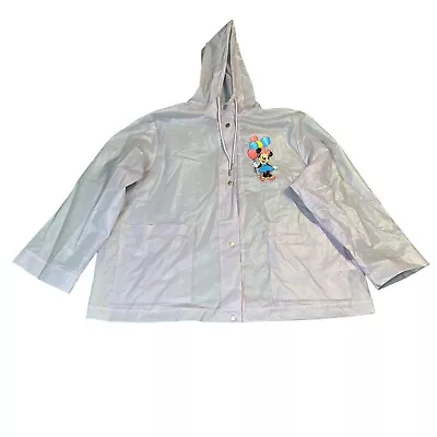 Disney Parks Women's Raincoat Minnie Mouse Hooded Rain Jacket Purple 2XL • $70