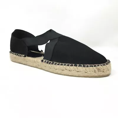 J Jill Espadrille Loafers Flats Shoes Womens Size 10 Black Fabric Side Cut Out • $39.29