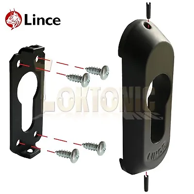 £11.95 • Buy Lince High Security Black Euro Cylinder Escutcheon Keyhole Cover Plate Van Doors