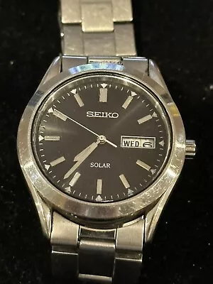 Men's Seiko Solar Watch Water Resistance Day Date Untested 431509 • $20