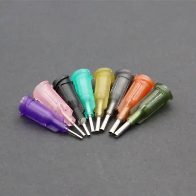 100 X1/4  Blunt Tip Plastic-steel Dispensing Needles Screw Interface Top Quality • $8.59