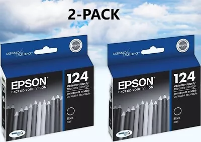 Epson 124 DURABrite Ultra Black Moderate Cartridge Ink (2-Pack) T124120-S • $59.77