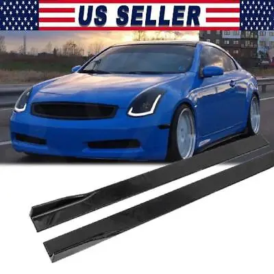 Gloss Black For Infiniti G35 2003-2008 Coupe 78.7  Side Skirts Splitter Spoiler • $66.99