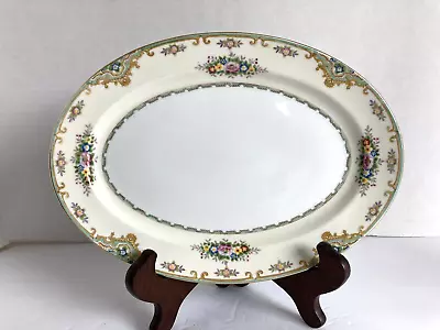 VINTAGE Meito China Hand Painted LISBON 11  Oval Serving Platter Japan MINT • $14.95