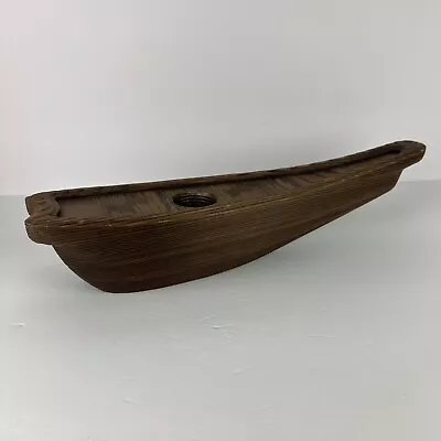 Mid Century Ikebana Vase Wood Boat Japan Cryptomeria Vtg 18in • $87