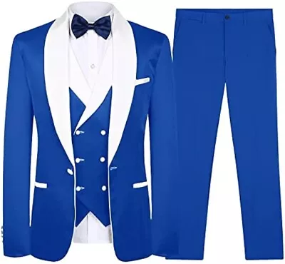 Men Suit Slim Fit 3 Piece Jacket Pants Vest One Button Style Business Casual • $83.23