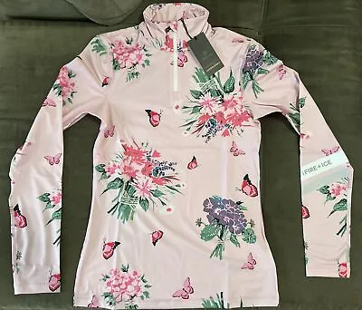 Bogner X Love Shack Fancy Livy3 Base Layer Snow Ski Top Floral Butterfly Pretty • $134.99