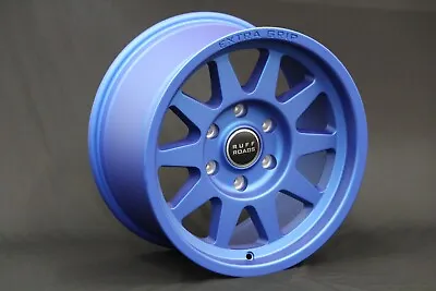 $1340 • Buy Fits TOYOTA HILUX 17 X9J EXTRA GRIP Wheels Satin Blue +18 Offset SET OF 4
