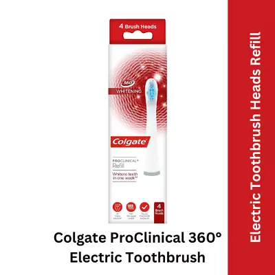Colgate ProClinical 360° Whitening Electric Toothbrush 4 Brush Heads UK Stock • £87.96