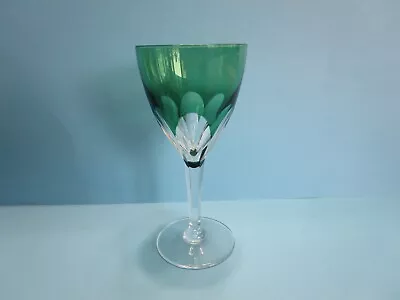 $69.99 • Buy Val St Lambert Gevaert Crystal Cut To Clear Wine Glass - Emerald Green