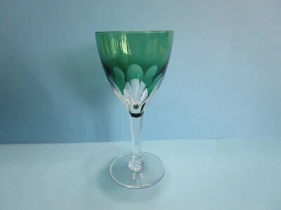 $69.99 • Buy Val St Lambert Gevaert Crystal Cut To Clear Wine Glass - Emerald Green
