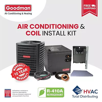 3.5 Ton 13.4 SEER2 Goodman Air Conditioner & Coil System - 21   -Upflow/Downflow • $3077