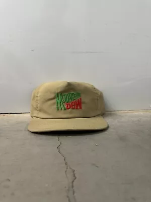 VINTAGE 90s MOUNTAIN DEW  DO THE DEW  HAT Tan/green SNAPBACK ADJUSTABLE Made USA • $21.99