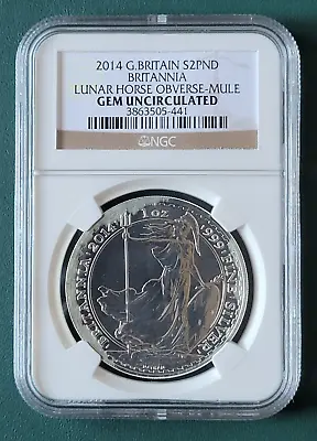 2014 Great Britain Coin Britannia 999 1 Oz Silver NGC GEM BU - Mule Mint Error • $123.45