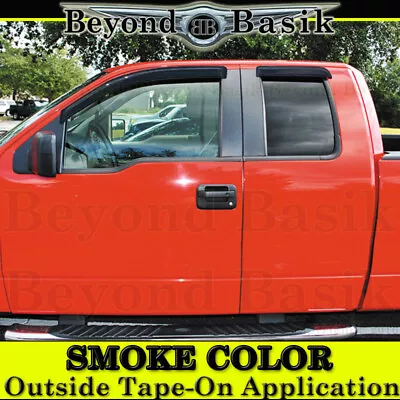 2004-2014 FORD F150 F-150 SuperCab SMOKE Door Window Vent Visors Rain Guards • $32.50