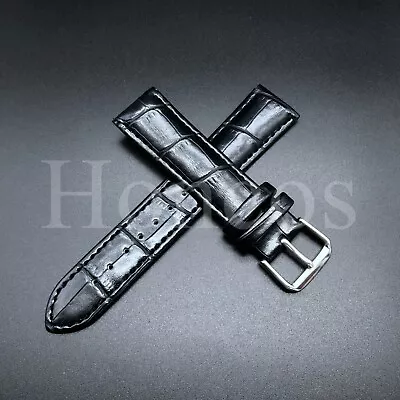 18MM Genuine Leather Alligator Watch Band Black Strap Buckle Fits For Michele • $15.99