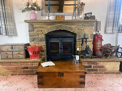 Old Antique Pine Chest Vintage Wooden Storage Trunk Blanket Box Coffee Table. • £124.99