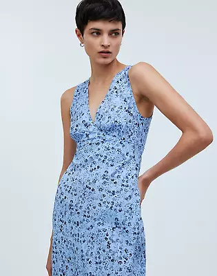 NWT NEW Madewell  The Ariana Midi Dress In Powder Blue Size 0 $110.00 SPRING • $32