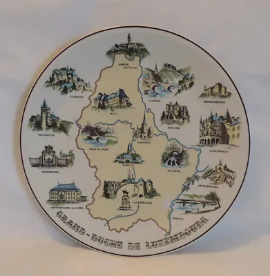 Vintage VILLEROY & BOCH Decorative 10.25   Map Plate.. Souvenir Locations • $18.99