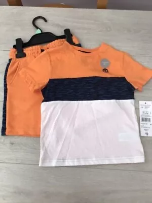 £8.99 • Buy BNWT F&F Boy's Orange Top T-shirt And Matching Shorts Age 3-4 Years (gw03)