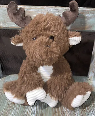 Fiesta Toys Scruffy Moose 10'' Reindeer Fuzzy Sitting My Plush Pet Pillow Animal • $13.75