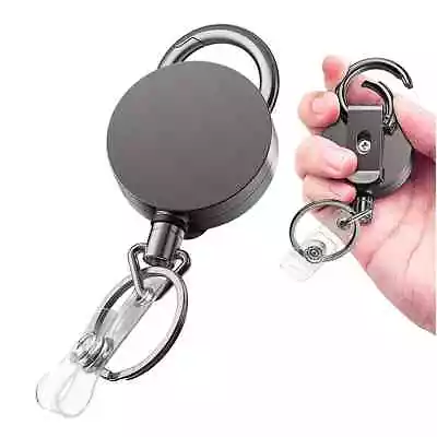 Key Chain Retractable ID Card Badge Holder Security Belt Clip Heavy Duty UK • £3.99