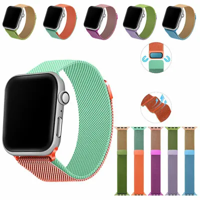 $10.96 • Buy For Apple Watch 6/5/4/3/2/1/SE 38-44 Mm Magnetic Milanese Loop Band IWatch Strap