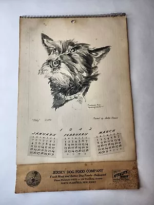 Rare Vintage Calendar Of Famous Actors Dogs + Vitality Dog Food Advertisement  • $149.90