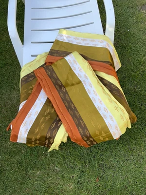 £29.99 • Buy Vintage Retro 60s, 70s Mid Century Curtains X 6, Strip Size 45x45