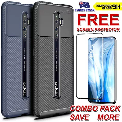 For OPPO Reno2 Z Flexible Heavy Duty Carbon Anti Fingerprint Bumper Tough Case • $9.99