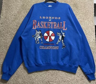 Vintage 90s Mens 2XL Legends Of Basketball Champions Crewneck Graphic Sweatshirt • $19.99