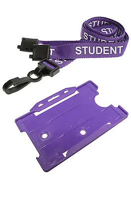 £2.33 • Buy Student Neck Strap Lanyard Purple & Purple ID Card Holder FREE DELIVERY