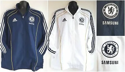 Men's Adidas Chelsea FC Pre Jacket Navy & White Zip Pockets Lightweight  • £25