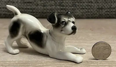 Vintage Playful Jack Russell Figurine Foreign Bone China 5.9cm • £8