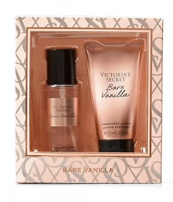 Victoria's Secret Bare Vanilla Body Mist & Lotion Dou Holiday Gift Set - New! • $19.95