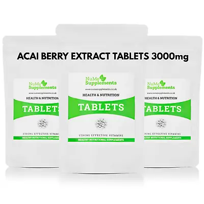 £6.99 • Buy Acai Berry 3000mg Tablets Weight Loss Slimming Diet Keto Support Vegan Fat Burn 