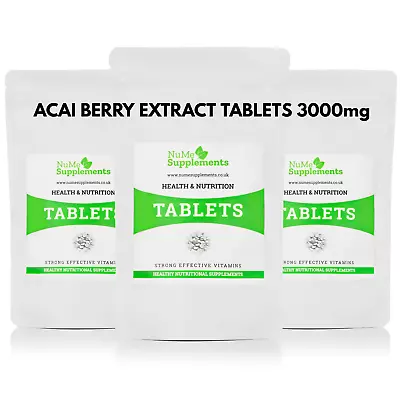 £6.99 • Buy Acai Berry 3000mg Tablets Weight Loss Slimming Diet Keto Support Vegan Fat Burn 