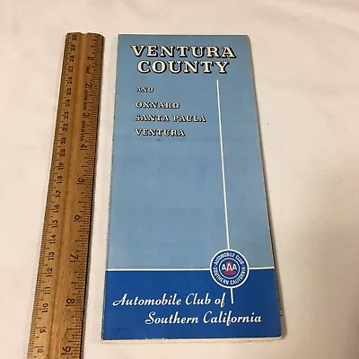 AAA Map Ventura County Oxnard Santa Paula California 1976 Vintage • $12