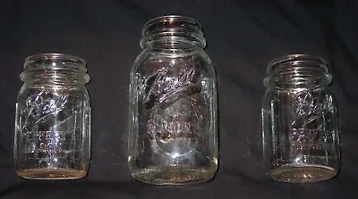 3 Vintage Ball Mason Jars - 2 Are From 1933-1962 - Sculpture Jar From 1962 • $28.80