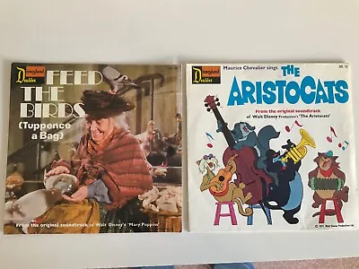 Disney Doubles Records Vinyl X 2 Mary Poppins Aristocats Film Soundtrack Artwork • £5.99