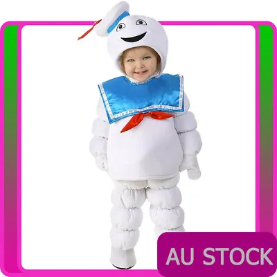 Child Stay Puft Costume Marshmallow Man Baby Toddler Kids Ghostbusters Halloween • $49.39