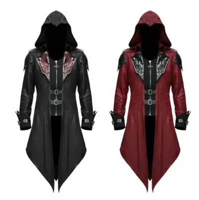 Men‘s Dress Suit Halloween Medieval Retro Clothing Gothic Dark Costume Hooded  • $45.43