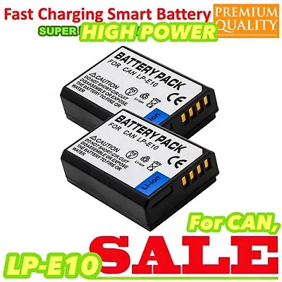 2xLP-E10 LPE10 2800mAh Battery For Canon Digital Camera EOS 1100D 1200D KISS X50 • $25.77